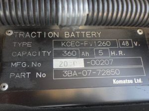 Xe nâng điện 1.8 tấn Komatsu model FE18-1 serial 400206